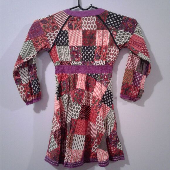 Girl's Masala Baby Multicolor Patchwork Dress Kids Size 4 Year - Picture 3 of 6